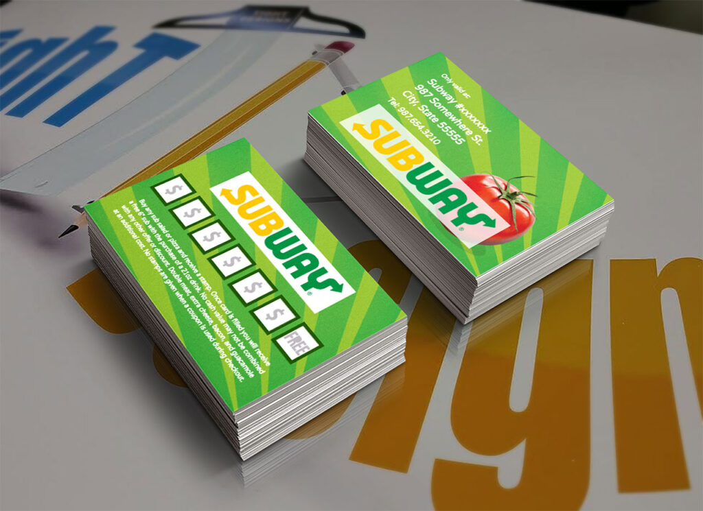 custom subway referral cards